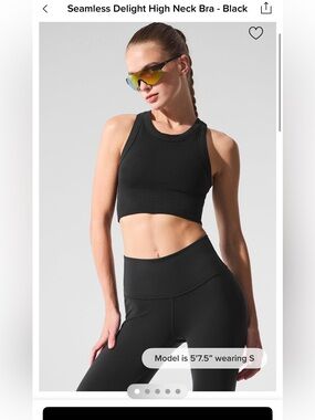 ALO Seamless Delight High-Neck Sports Bra - Black